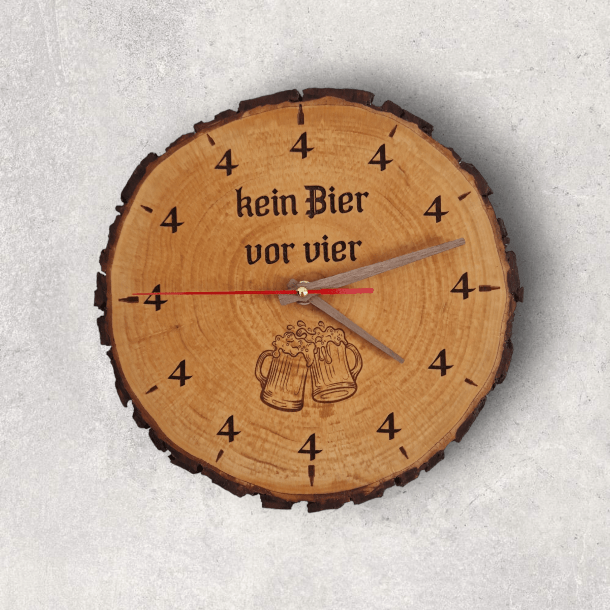 Holzuhr kein Bier vor 4 (25-30cm) – Bild 2
