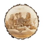 Baumscheibe mit Fotogravur