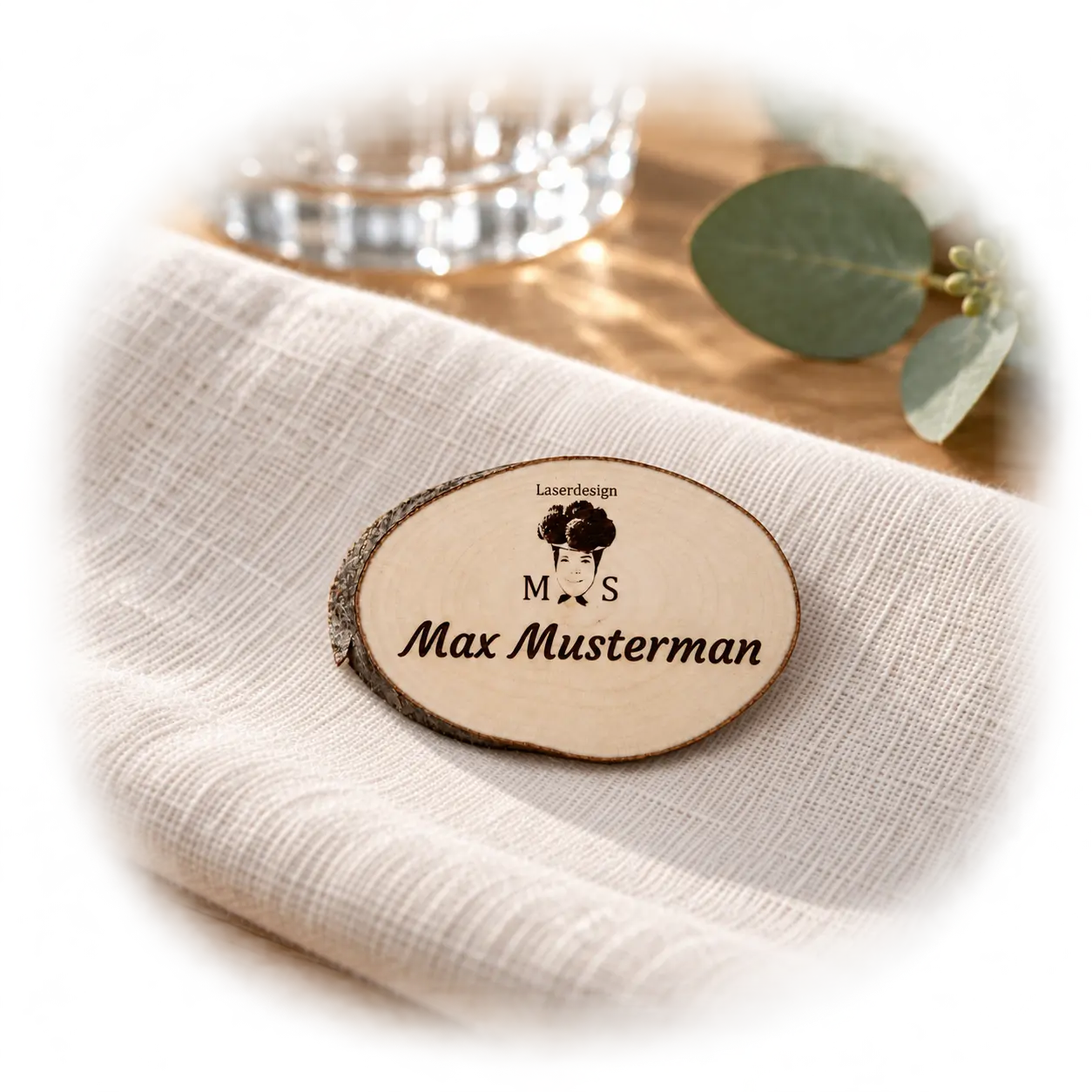 Namenschild auf serviette