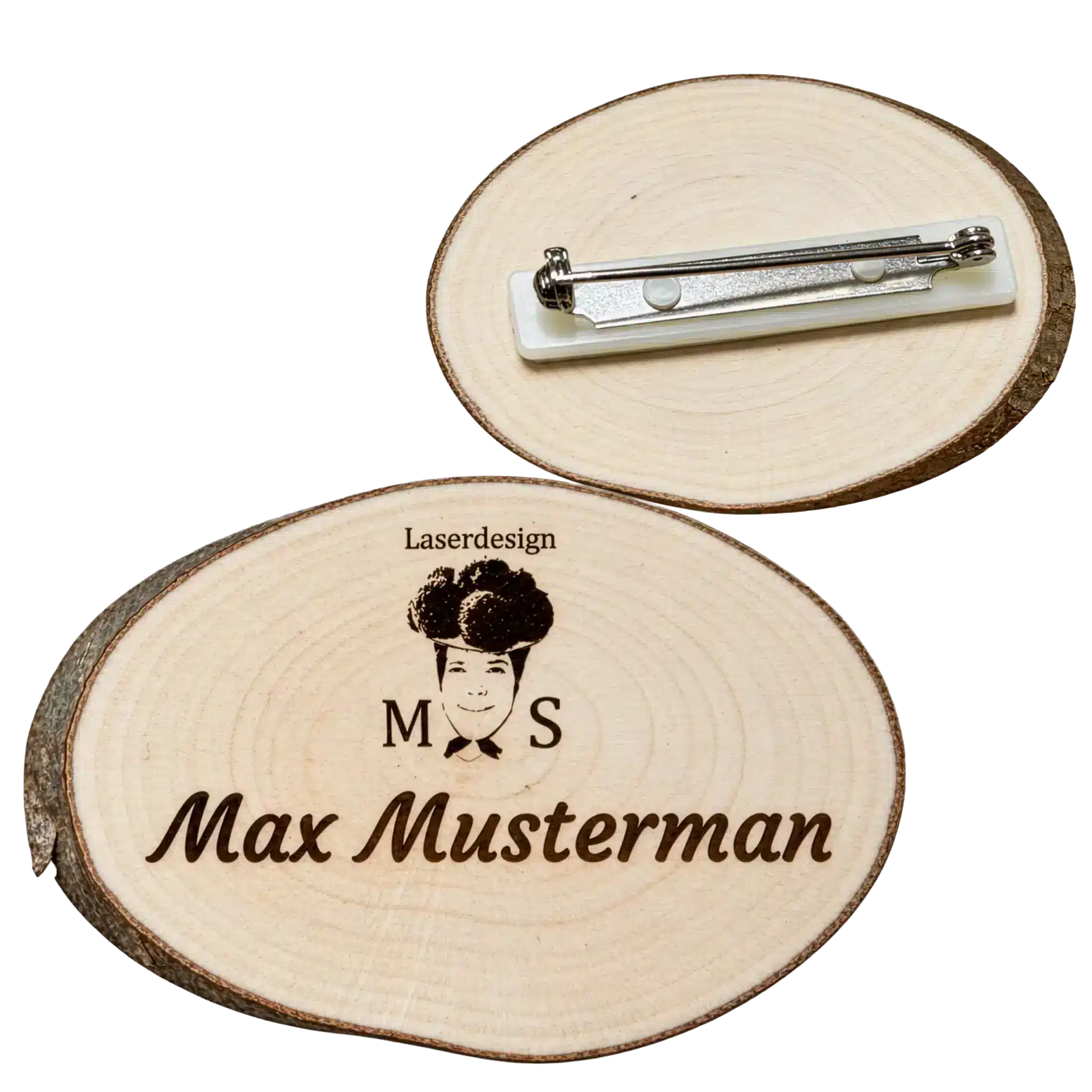 Namenschild aus Holz Baumscheibe