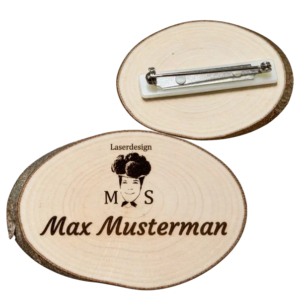 Namenschild aus Holz Baumscheibe